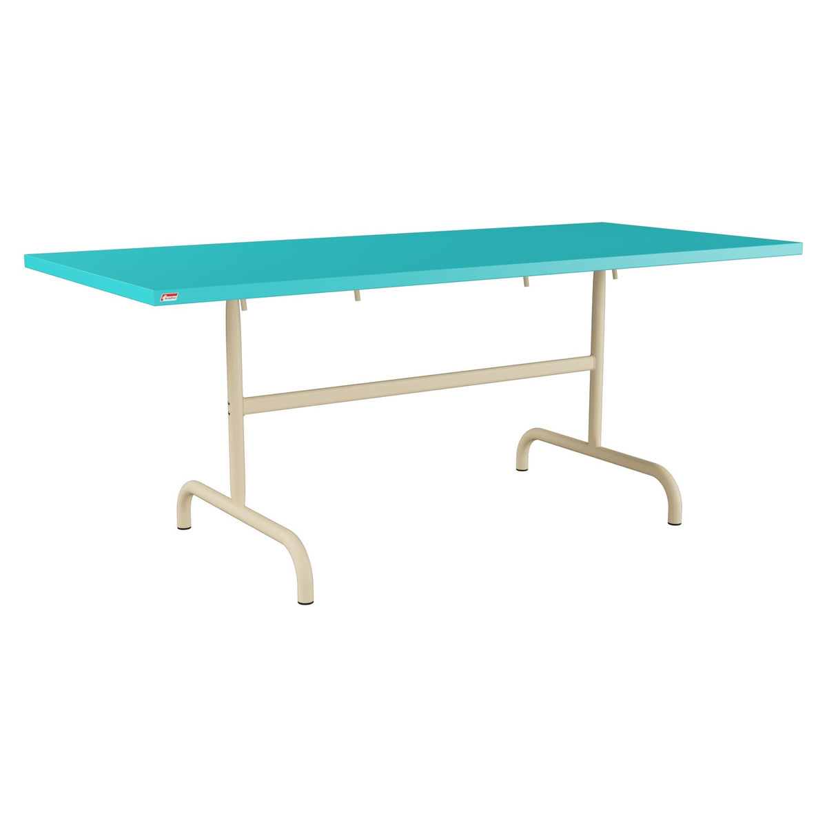 Schaffner Säntis Table repas rabattable 180x80cm – Turquoise 58 / Marron Pastel 83