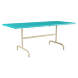 Schaffner Säntis Table repas rabattable 180x80cm – Turquoise 58 / Marron Pastel 83