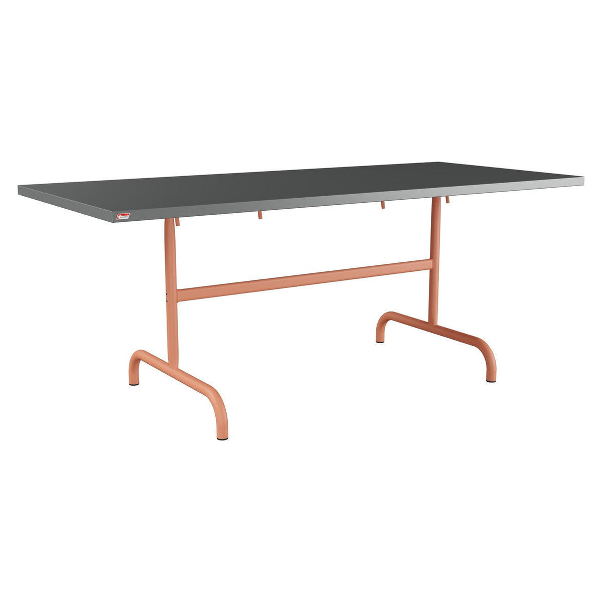 Schaffner Säntis Table repas rabattable 180x80cm – Graphite 73 / Terracotta 84