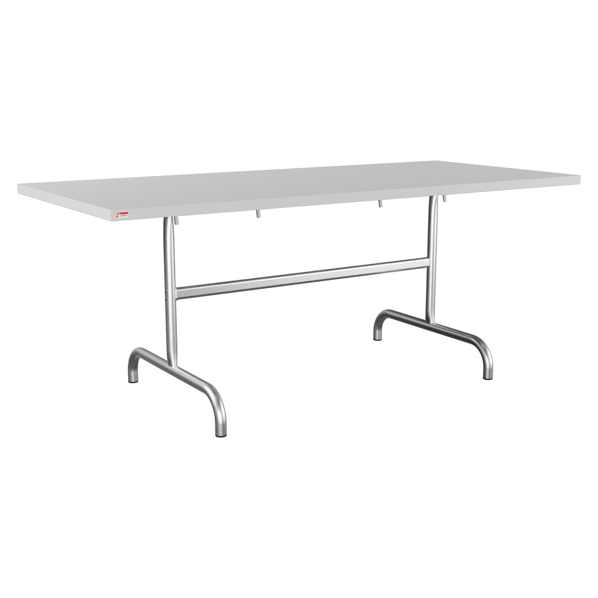 Schaffner Säntis Table repas rabattable 180x80cm – Gris Argent 78 / Galvanisé à chaud 02