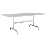 Schaffner Säntis Table repas rabattable 180x80cm – Gris Argent 78 / Galvanisé à chaud 02