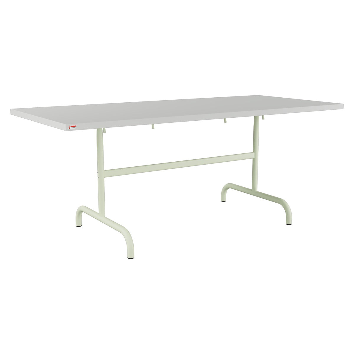 Schaffner Säntis Table repas rabattable 180x80cm – Gris Argent 78 / Vert Pastel 64