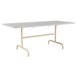 Schaffner Säntis Table repas rabattable 180x80cm – Gris Argent 78 / Marron Pastel 83