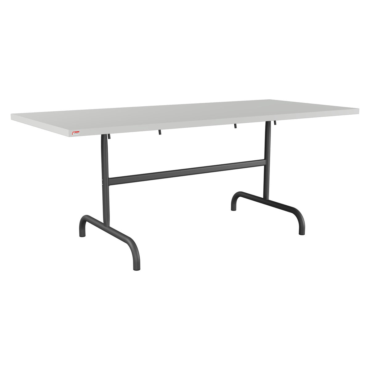 Schaffner Säntis Table repas rabattable 180x80cm – Gris Argent 78 / Noir 91