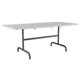 Schaffner Säntis Table repas rabattable 180x80cm – Gris Argent 78 / Noir 91