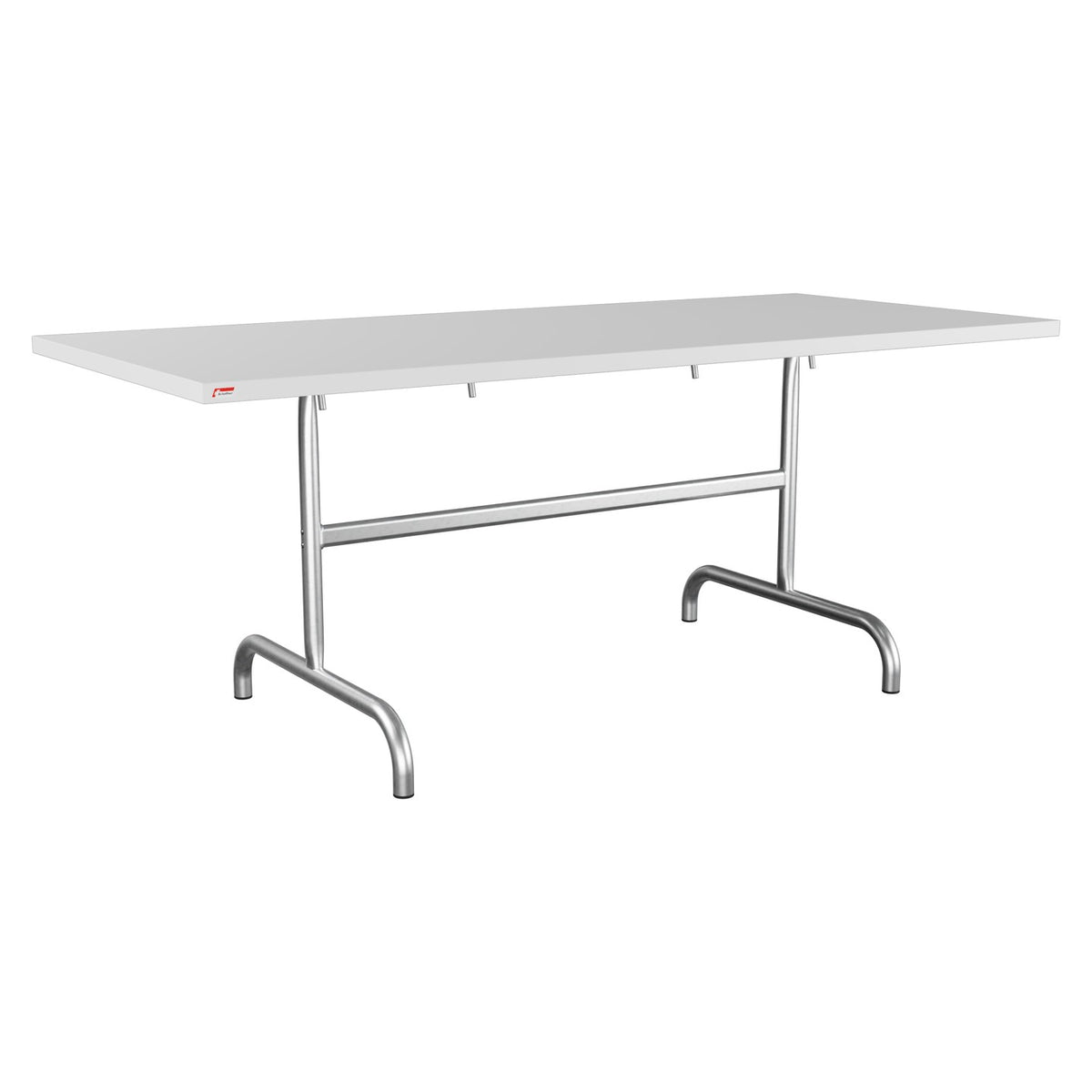 Schaffner Säntis Table repas rabattable 180x80cm – Blanc 90 / Galvanisé à chaud 02