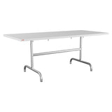 Schaffner Säntis Table repas rabattable 180x80cm – Blanc 90 / Galvanisé à chaud 02