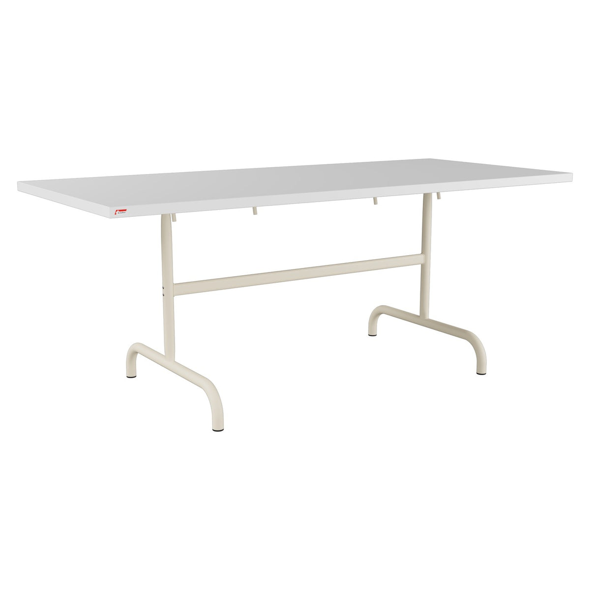 Schaffner Säntis Table repas rabattable 180x80cm – Blanc 90 / Sable Pastel 15