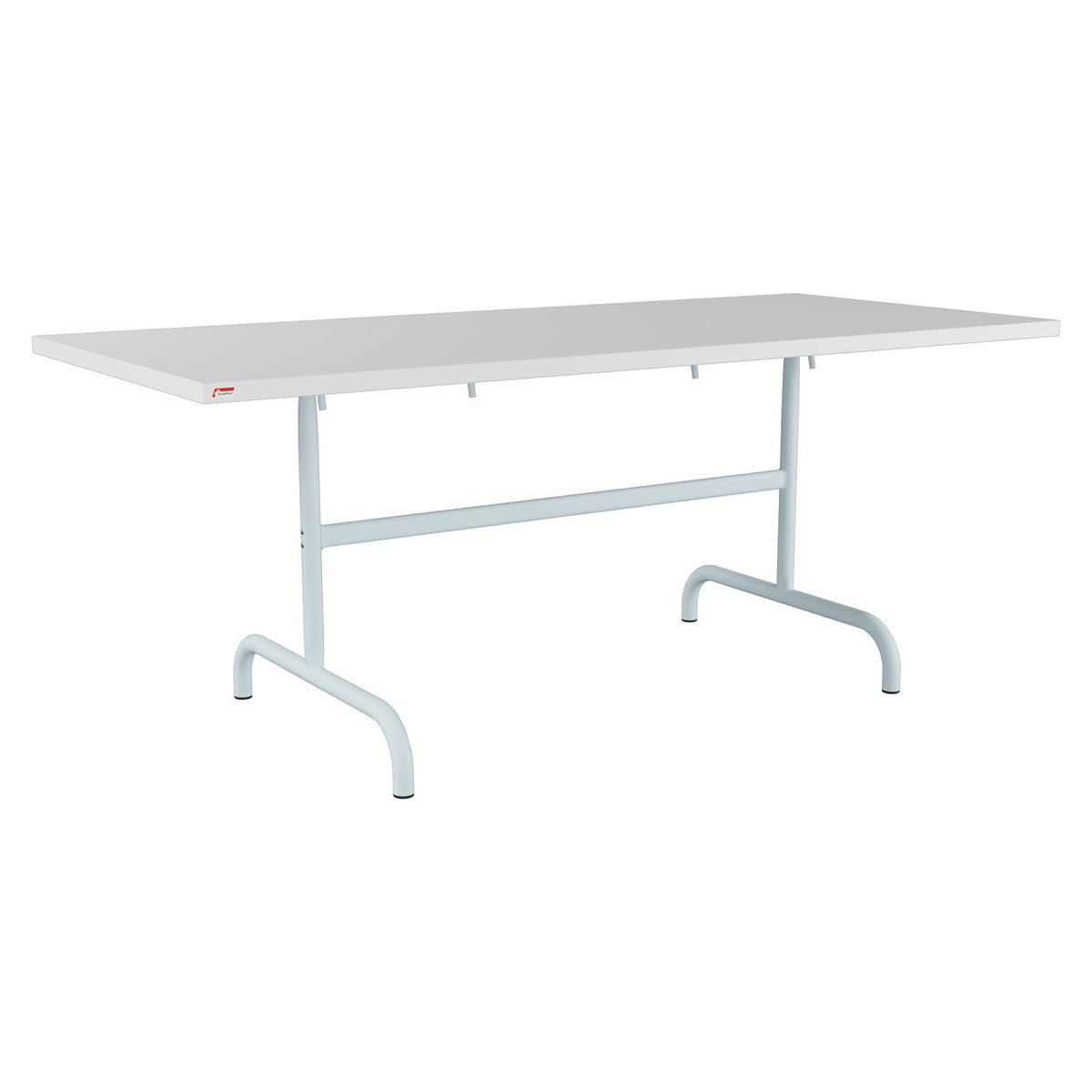Schaffner Säntis Table repas rabattable 180x80cm – Blanc 90 / Bleu Pastel 51