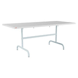 Schaffner Säntis Table repas rabattable 180x80cm – Blanc 90 / Bleu Pastel 51