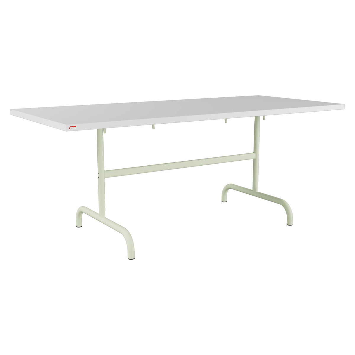 Schaffner Säntis Table repas rabattable 180x80cm – Blanc 90 / Vert Pastel 64