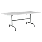 Schaffner Säntis Table repas rabattable 180x80cm – Blanc 90 / Graphite 73