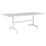 Schaffner Säntis Table repas rabattable 180x80cm – Blanc 90 / Gris Argent 78