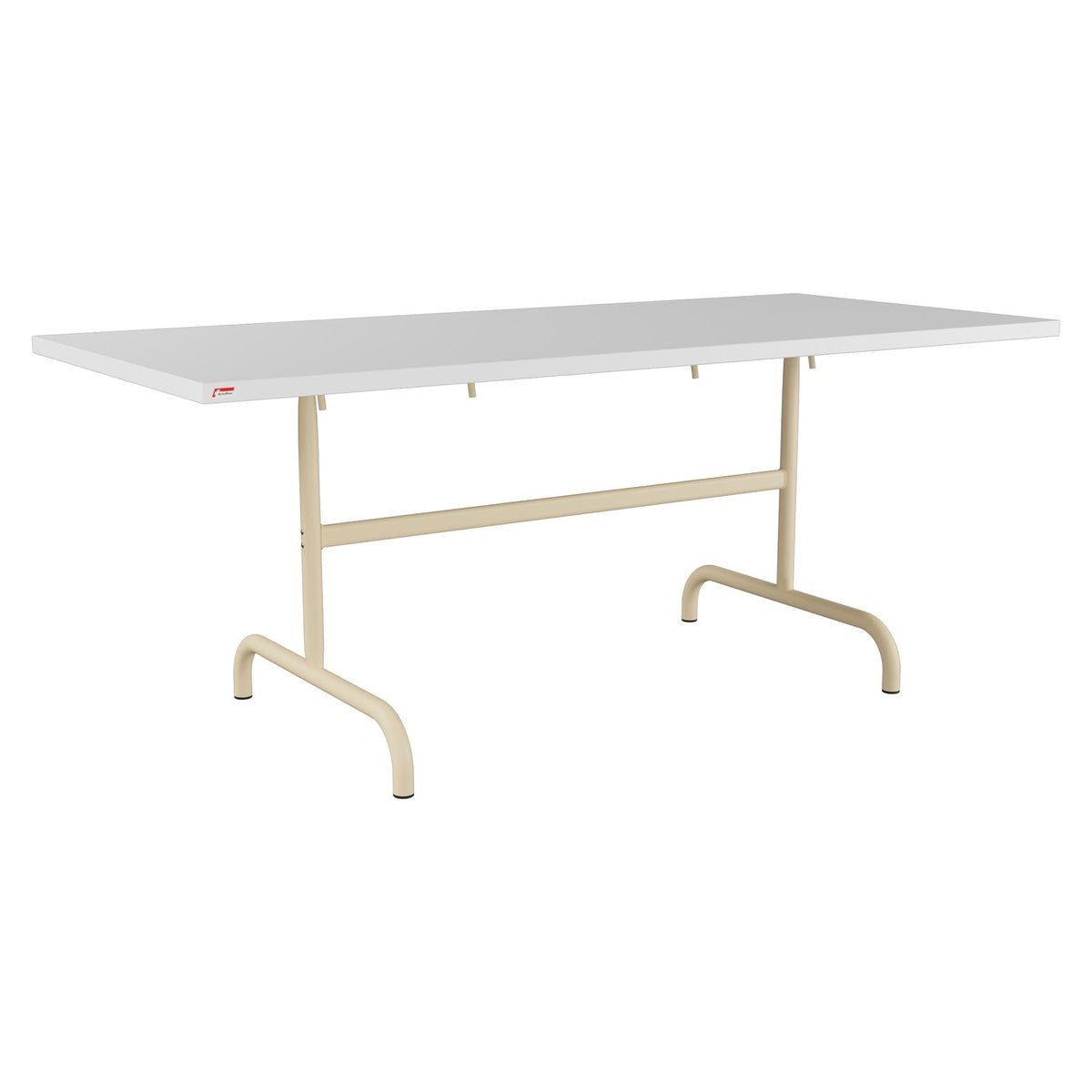 Schaffner Säntis Table repas rabattable 180x80cm – Blanc 90 / Marron Pastel 83