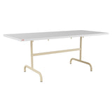 Schaffner Säntis Table repas rabattable 180x80cm – Blanc 90 / Marron Pastel 83