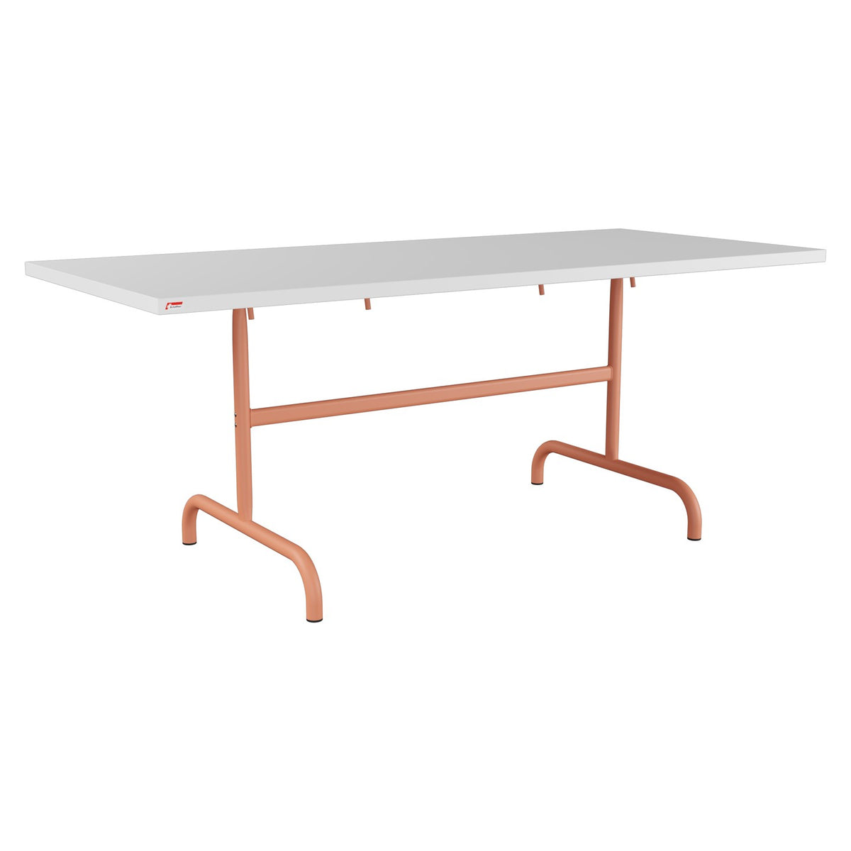 Schaffner Säntis Table repas rabattable 180x80cm – Blanc 90 / Terracotta 84