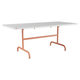 Schaffner Säntis Table repas rabattable 180x80cm – Blanc 90 / Terracotta 84
