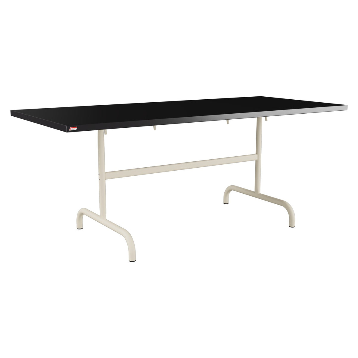 Schaffner Säntis Table repas rabattable 180x80cm – Noir 91 / Sable Pastel 15