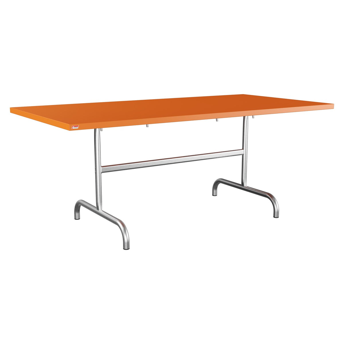 Schaffner Säntis Table repas rabattable 180x90cm – Orange 13 / Galvanisé à chaud 02