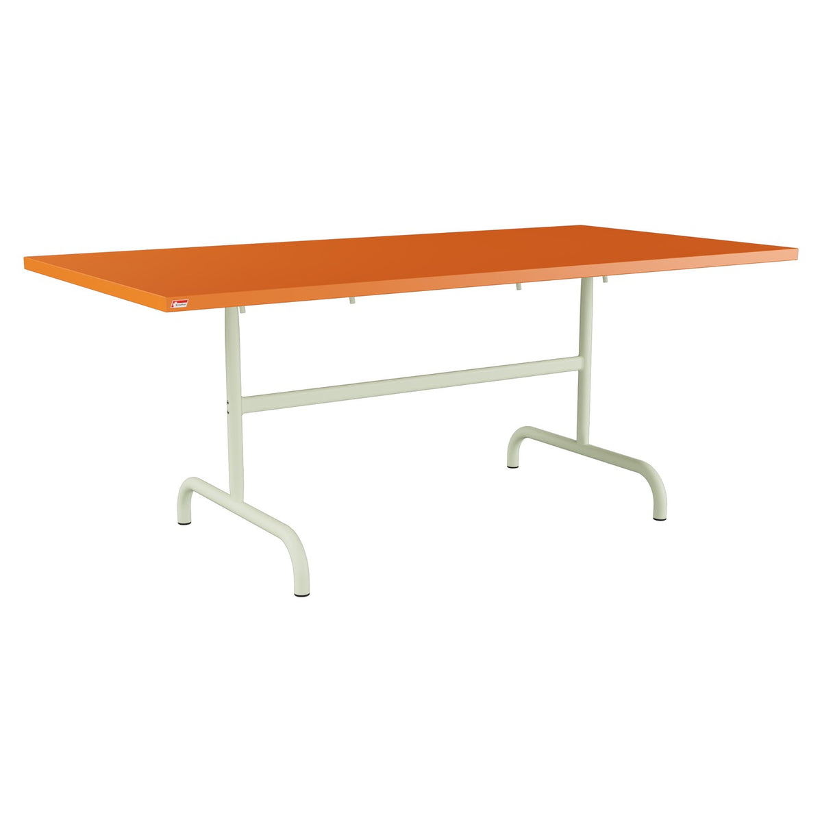 Schaffner Säntis Table repas rabattable 180x90cm – Orange 13 / Vert Pastel 64