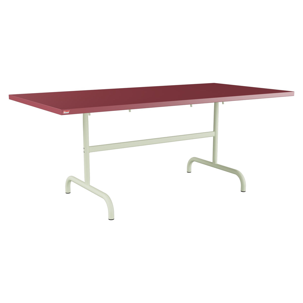 Schaffner Säntis Table repas rabattable 180x90cm – Bordeaux 38 / Vert Pastel 64