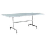 Schaffner Säntis Table repas rabattable 180x90cm – Bleu Pastel 51 / Galvanisé à chaud 02