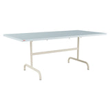 Schaffner Säntis Table repas rabattable 180x90cm – Bleu Pastel 51 / Sable Pastel 15
