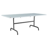 Schaffner Säntis Table repas rabattable 180x90cm – Bleu Pastel 51 / Noir 91