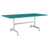 Schaffner Säntis Table repas rabattable 180x90cm – Bleu Kali 56 / Galvanisé à chaud 02