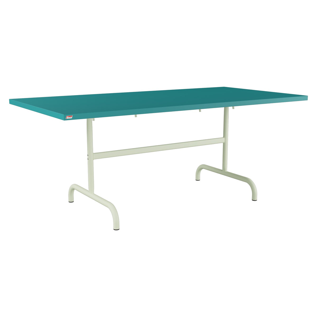 Schaffner Säntis Table repas rabattable 180x90cm – Bleu Kali 56 / Vert Pastel 64
