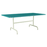 Schaffner Säntis Table repas rabattable 180x90cm – Bleu Kali 56 / Vert Pastel 64