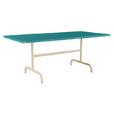 Schaffner Säntis Table repas rabattable 180x90cm – Bleu Kali 56 / Marron Pastel 83