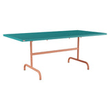 Schaffner Säntis Table repas rabattable 180x90cm – Bleu Kali 56 / Terracotta 84