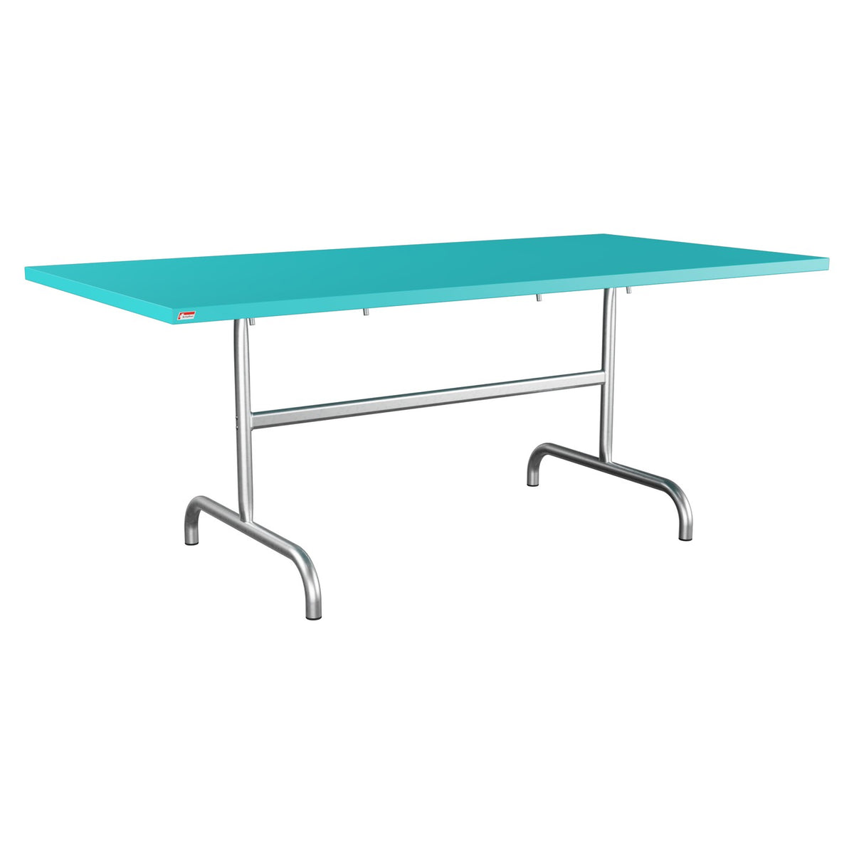 Schaffner Säntis Table repas rabattable 180x90cm – Turquoise 58 / Galvanisé à chaud 02