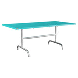 Schaffner Säntis Table repas rabattable 180x90cm – Turquoise 58 / Galvanisé à chaud 02