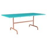 Schaffner Säntis Table repas rabattable 180x90cm – Turquoise 58 / Terracotta 84