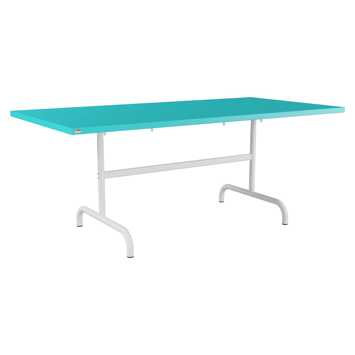 Schaffner Säntis Table repas rabattable 180x90cm – Turquoise 58 / Blanc 90