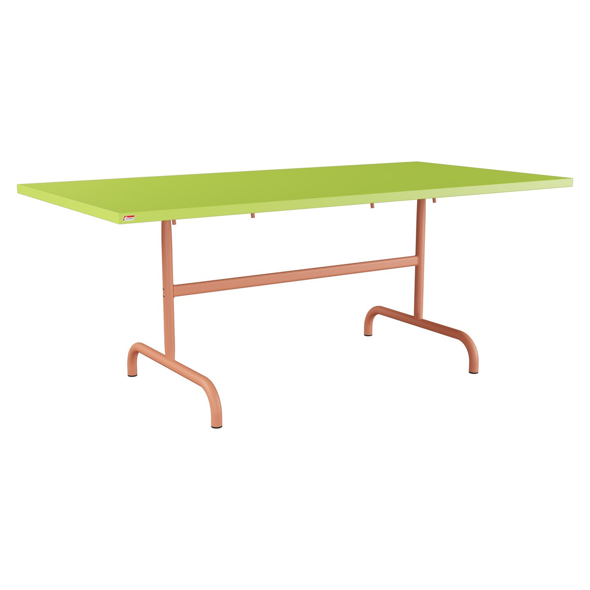 Schaffner Säntis Table repas rabattable 180x90cm – Vert clair 63 / Terracotta 84