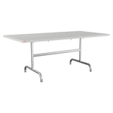 Schaffner Säntis Table repas rabattable 180x90cm – Gris Argent 78 / Galvanisé à chaud 02