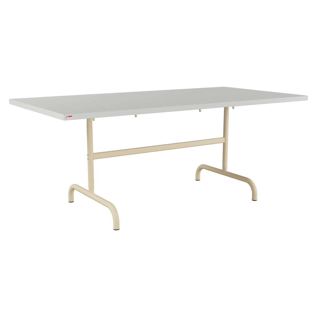 Schaffner Säntis Table repas rabattable 180x90cm – Gris Argent 78 / Marron Pastel 83