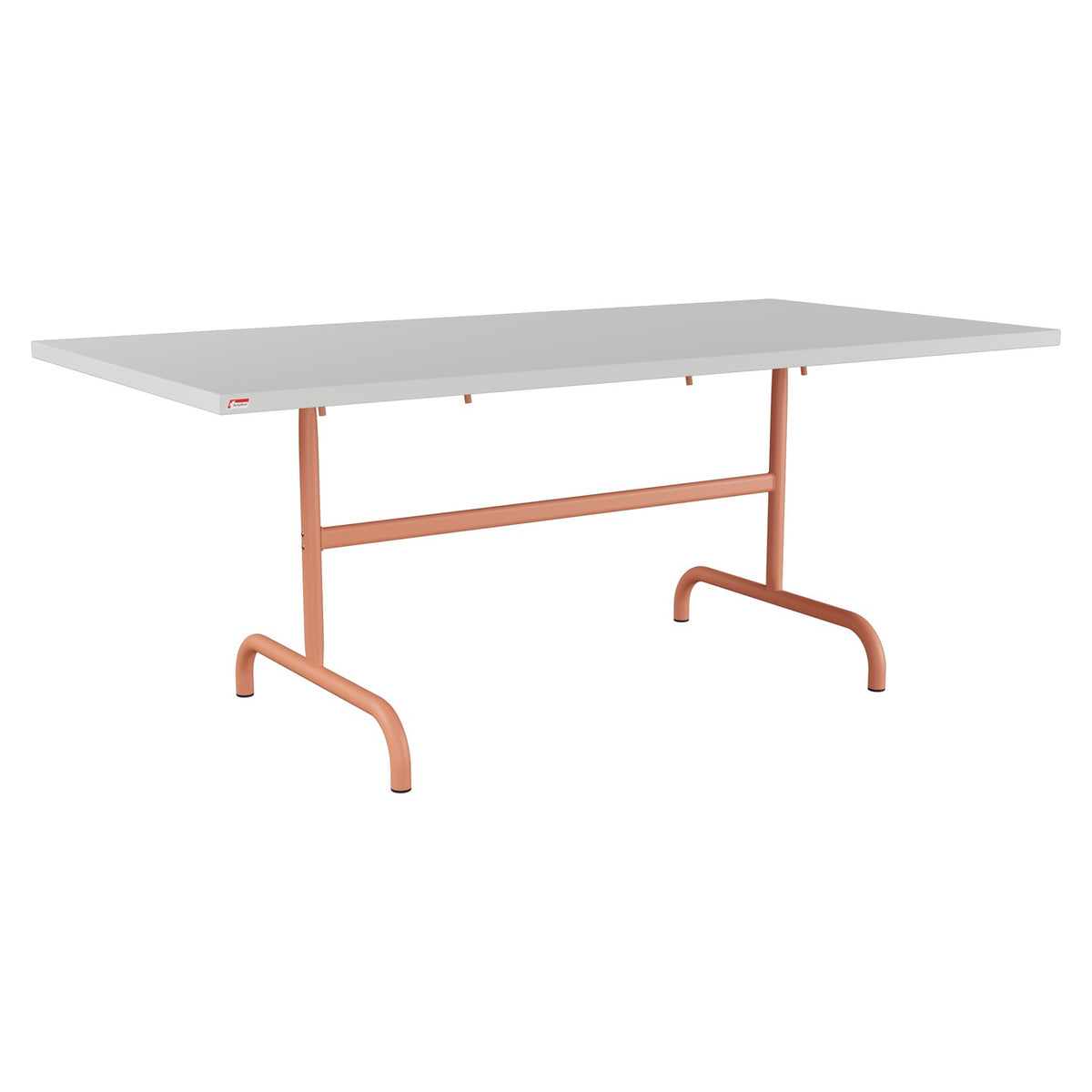 Schaffner Säntis Table repas rabattable 180x90cm – Gris Argent 78 / Terracotta 84