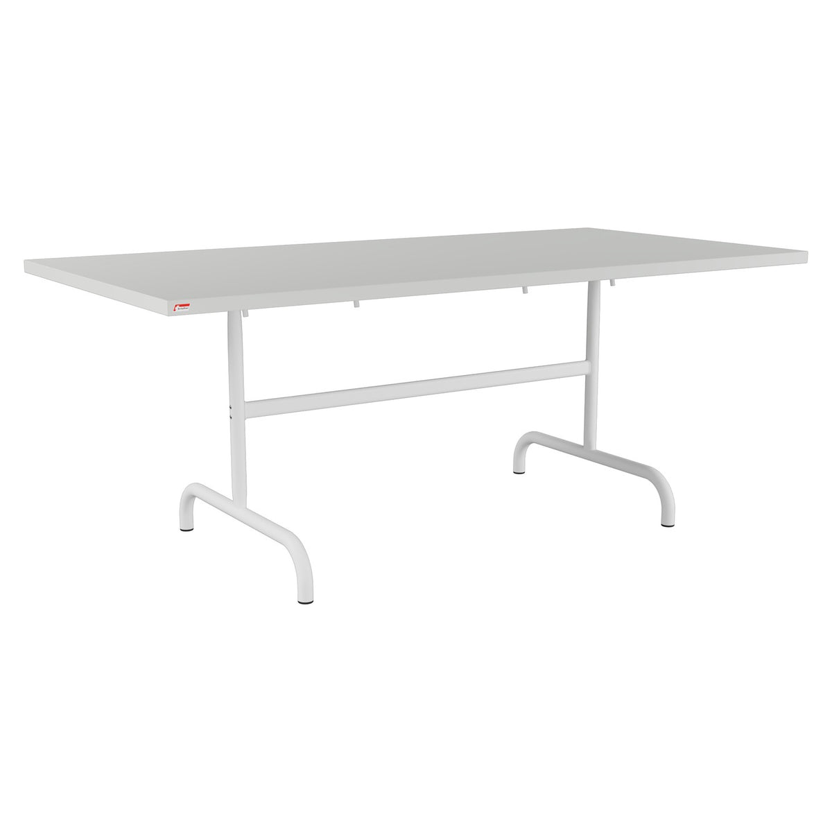 Schaffner Säntis Table repas rabattable 180x90cm – Gris Argent 78 / Blanc 90