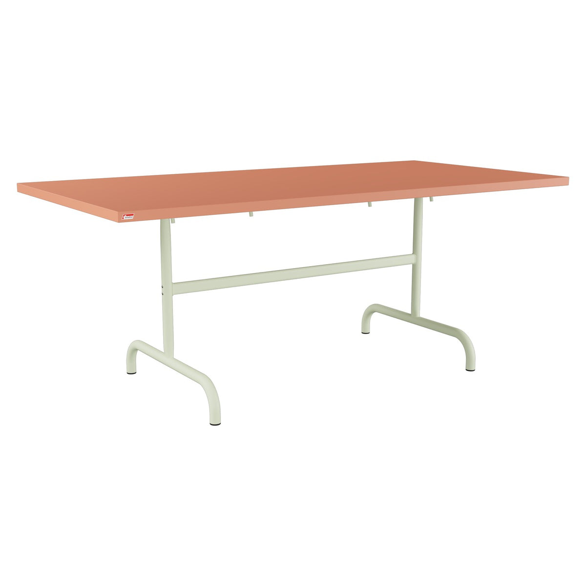 Schaffner Säntis Table repas rabattable 180x90cm – Terracotta 84 / Vert Pastel 64