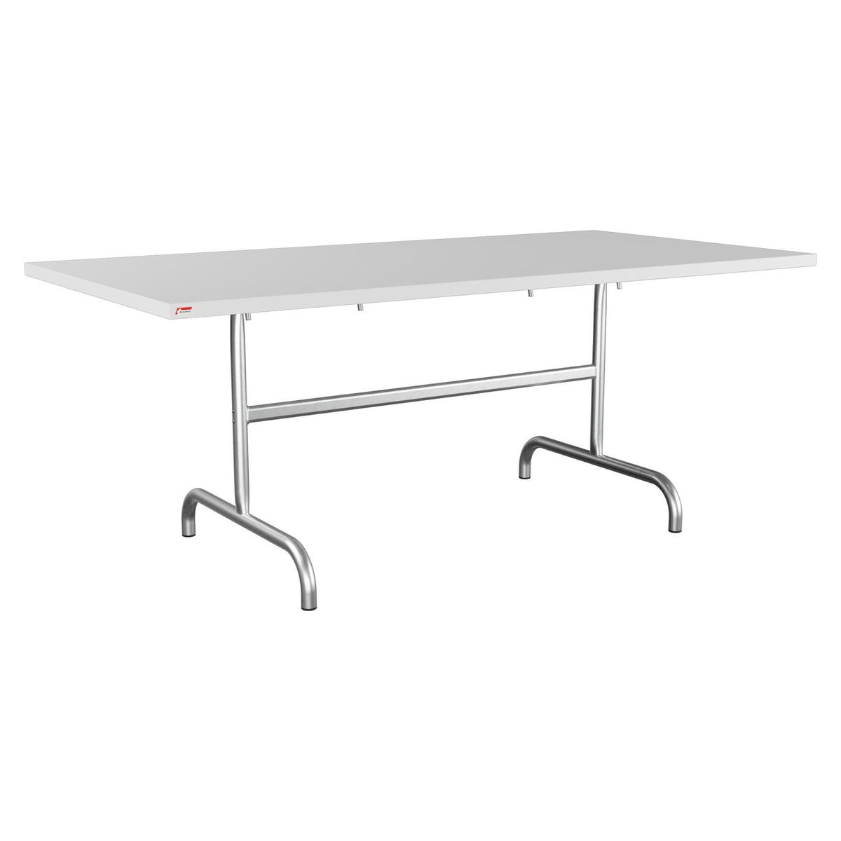 Schaffner Säntis Table repas rabattable 180x90cm – Blanc 90 / Galvanisé à chaud 02