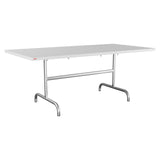 Schaffner Säntis Table repas rabattable 180x90cm – Blanc 90 / Galvanisé à chaud 02