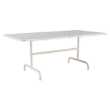 Schaffner Säntis Table repas rabattable 180x90cm – Blanc 90 / Sable Pastel 15