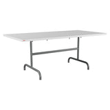 Schaffner Säntis Table repas rabattable 180x90cm – Blanc 90 / Graphite 73