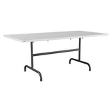 Schaffner Säntis Table repas rabattable 180x90cm – Blanc 90 / Anthracite 77