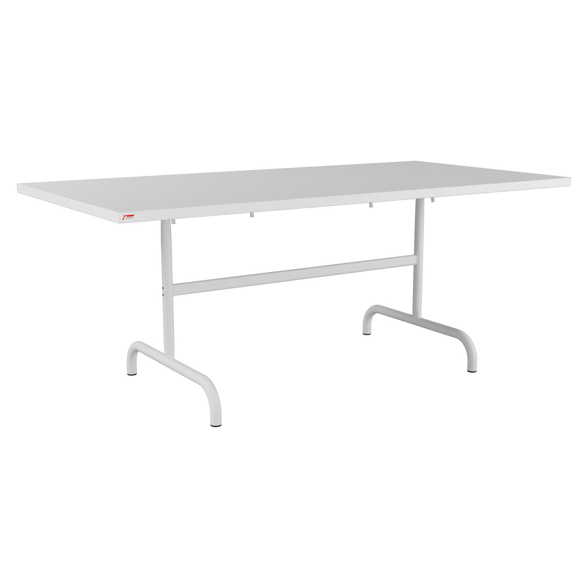 Schaffner Säntis Table repas rabattable 180x90cm – Blanc 90 / Gris Argent 78