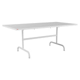 Schaffner Säntis Table repas rabattable 180x90cm – Blanc 90 / Gris Argent 78